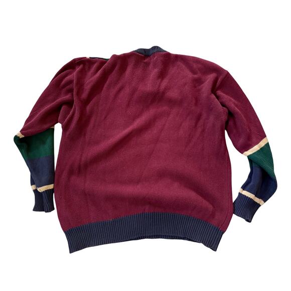 Vintage Roundtree & Yorke Hand Intarsia Men Large Preppy Golf Sweater Knit Block - Picture 2 of 7